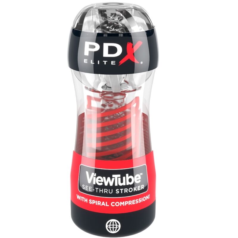 PDX ELITE - VIEWTUBE 2 STROKER MASTURBATOR WITH TRANSPARENT SPIRAL COMPRESSION