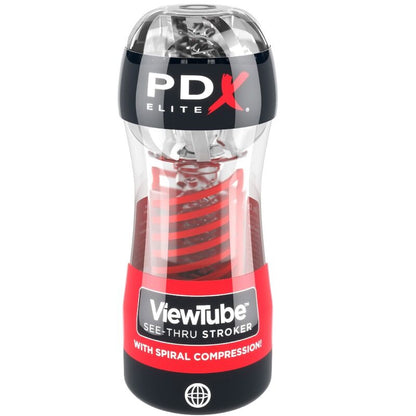 PDX ELITE - VIEWTUBE 2 STROKER MASTURBATOR WITH TRANSPARENT SPIRAL COMPRESSION