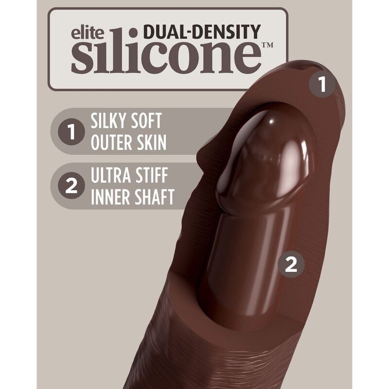 KING COCK - GODE RÉALISTE EN SILICONE ÉLITE 28 CM MARRON
