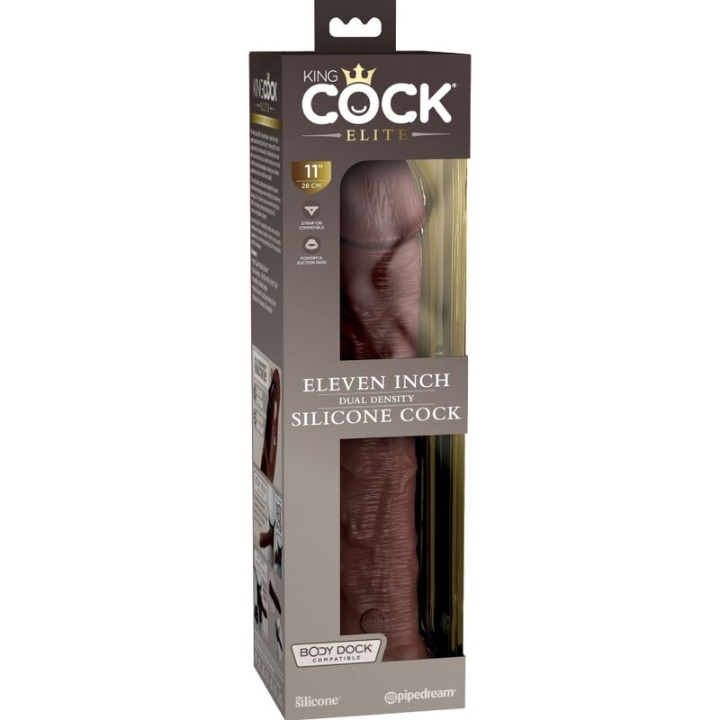 KING COCK - GODE RÉALISTE EN SILICONE ÉLITE 28 CM MARRON