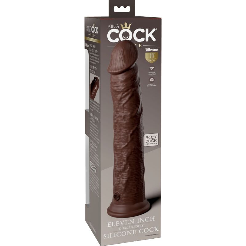 KING COCK - GODE RÉALISTE EN SILICONE ÉLITE 28 CM MARRON