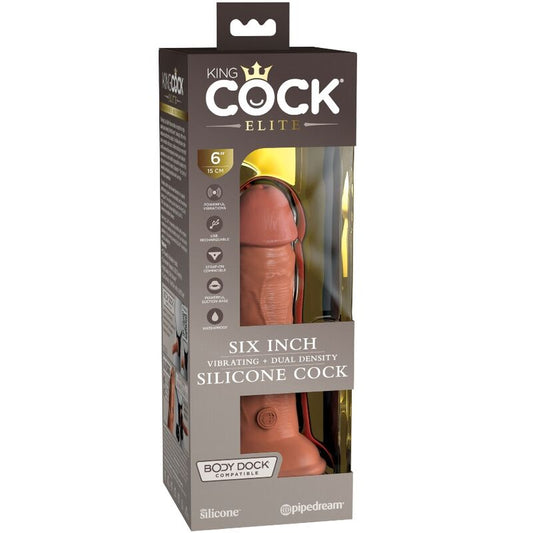 KING COCK - VIBRATEUR DILDO RÉALISTE ELITE &amp; SILICONE 15,2 CM CANDY