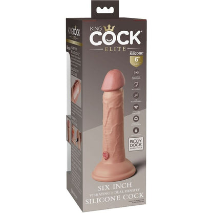KING COCK - VIBRATEUR RÉALISTE ELITE &amp; GODE EN SILICONE 15,2 CM