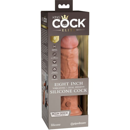KING COCK - VIBRATEUR GODE RÉALISTE ÉLITE &amp; SILICONE 20,3 CM CANDY