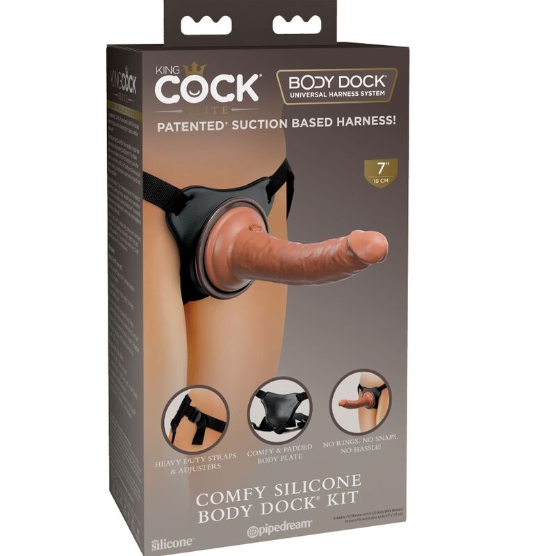 KING COCK - HARNAIS RÉGLABLE CONFORTABLE ELITE AVEC GODE 17,8 CM