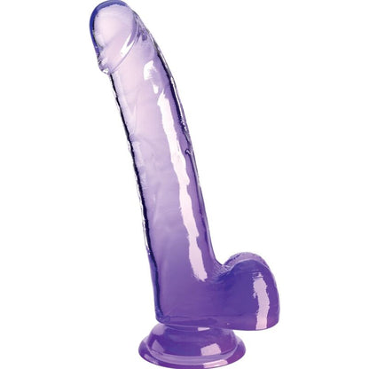 KING COCK - GODE TRANSPARENT AVEC TESTICULES 20,3 CM VIOLET