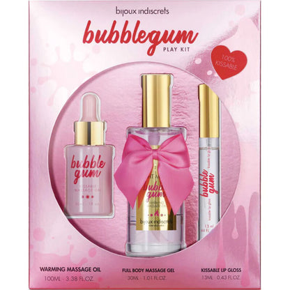 BIJOUX - KIT DE JEU BUBBLEGUM INDISCRETS AVEC GEL À L'HUILE ET GLOSS À LÈVRES