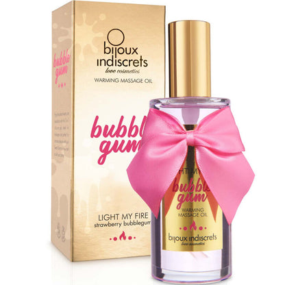 BIJOUX - INDISCRETS LIGHT MY FIRE HUILE DE MASSAGE EFFET CHALEUR SAVEUR BUBBLE GUM