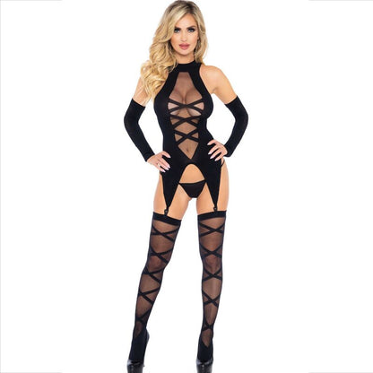 LEG AVENUE - ENSEMBLE 3 PIÈCES BODY + COLLANTS + MANCHES