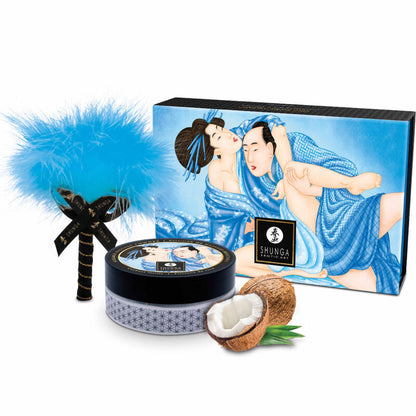 SHUNGA - KIT DE POUDRE DE MASSAGE À LA NOIX DE COCO COMESTIBLE