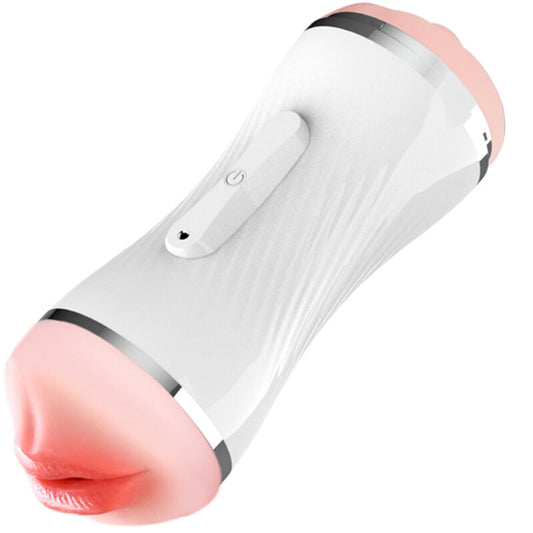 ARMONY - MASTURBATEUR DOUBLE VIBRATION VAGIN &amp; BOUCHE BLANC