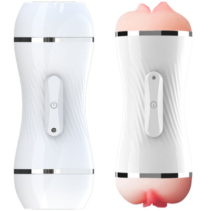 ARMONY - MASTURBATEUR DOUBLE VIBRATION VAGIN &amp; BOUCHE BLANC