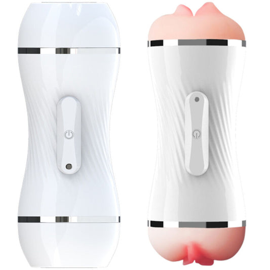 ARMONY - MASTURBATEUR DOUBLE VIBRATION VAGIN &amp; BOUCHE BLANC