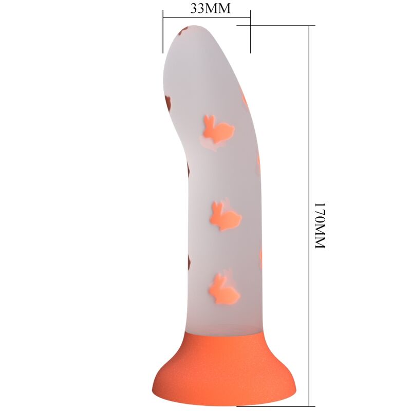PRETTY LOVE - DILDO NON VIBRANT LUMINEUX ORANGE MAGIQUE NIGHTFALL
