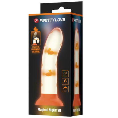 PRETTY LOVE - DILDO NON VIBRANT LUMINEUX ORANGE MAGIQUE NIGHTFALL