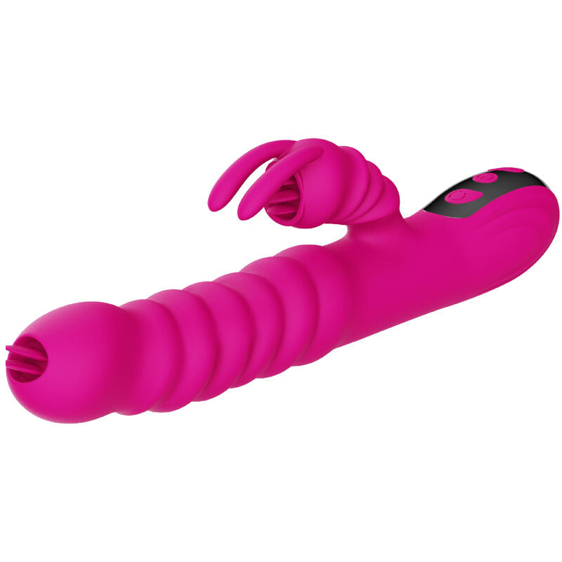ARMONY - VIBRATEUR LAPIN MULTIFONCTIONNEL DOUBLE LANGUE EFFET CHALEUR FUCHSIA