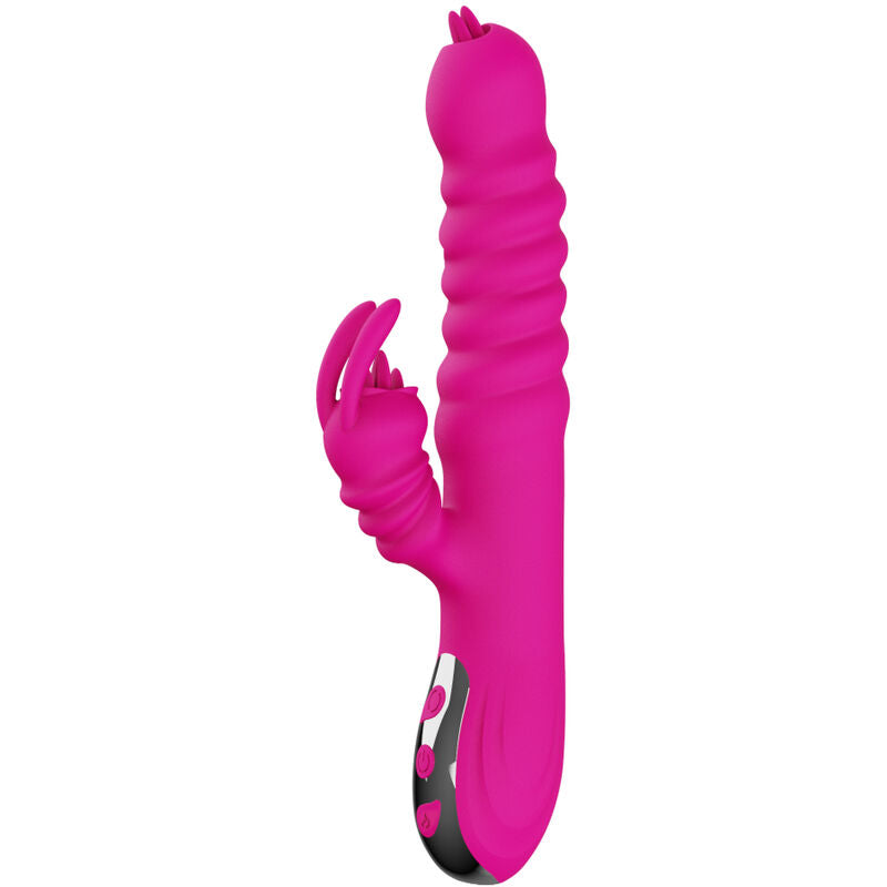 ARMONY - VIBRATEUR LAPIN MULTIFONCTIONNEL DOUBLE LANGUE EFFET CHALEUR FUCHSIA