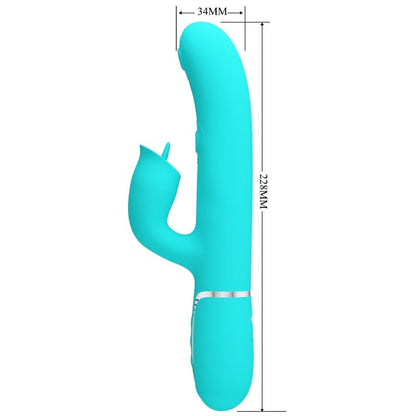 PRETTY LOVE - AQUA GREEN LICKING RABBIT VIBRATOR