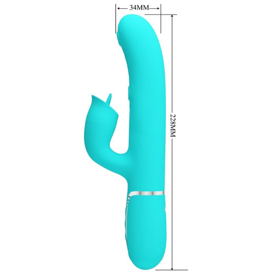 PRETTY LOVE - AQUA GREEN LICKING RABBIT VIBRATOR