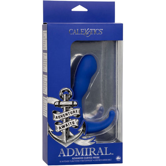 CALEXOTICS - STIMULATEUR ET VIBRATEUR ANAL COURBÉ BLEU ADMIRAL