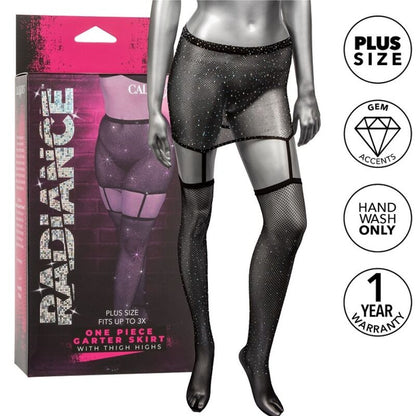CALEXOTICS - JUPE JARRETELLES RADIANCE LONGUEUR CUISSE GRANDES TAILLES