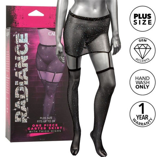 CALEXOTICS - JUPE JARRETELLES RADIANCE LONGUEUR CUISSE GRANDES TAILLES