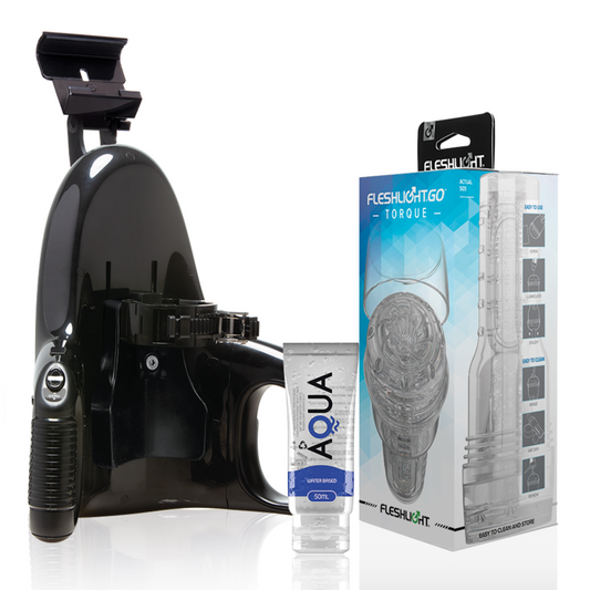FLESHLIGHT - GO TORQUE ICE MASTURBATEUR + LANCEMENT UNIVERSEL + LUBRIFIANT DE QUALITÉ AQUA 50 ML
