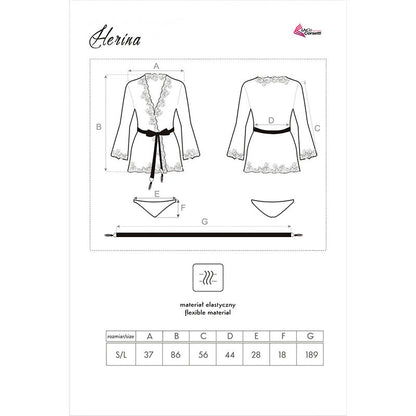 LIVCO CORSETTI FASHION - HERINA LC XG056 ROBE + PANTY BLACK ONE SIZE