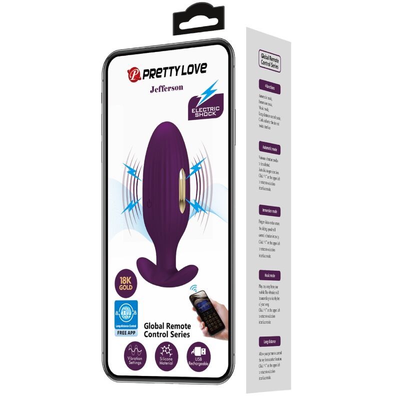 PRETTY LOVE - JEFFERSON APP-CONTROLLED ANAL PLUG LILAC