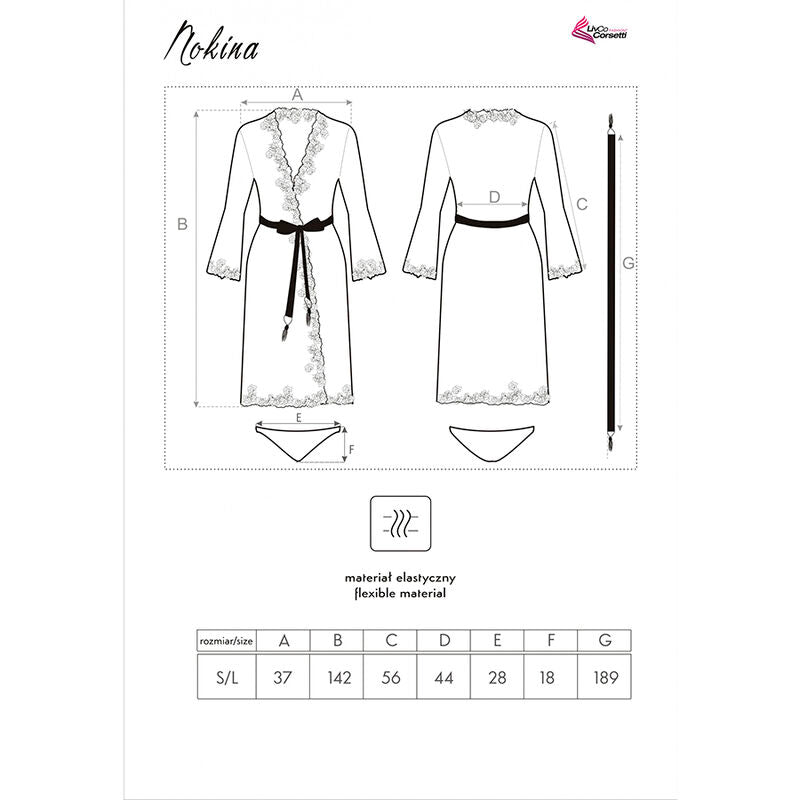 LIVCO CORSETTI FASHION - NOKINA LC XG055 ROBE + CULOTTE NOIRE TAILLE UNIQUE