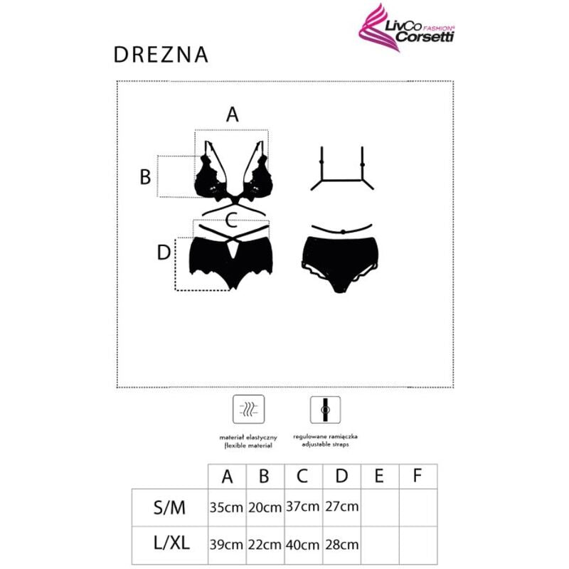 LIVCO CORSETTI FASHION - DREZNA LC 90733 BLACK BRA + PANTY