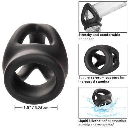 CALEXOTICS - BAGUE DOUBLE CAGE ALPHA NOIRE