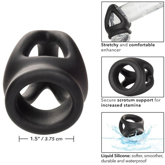 CALEXOTICS - BAGUE DOUBLE CAGE ALPHA NOIRE