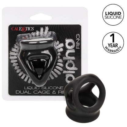CALEXOTICS - BAGUE DOUBLE CAGE ALPHA NOIRE