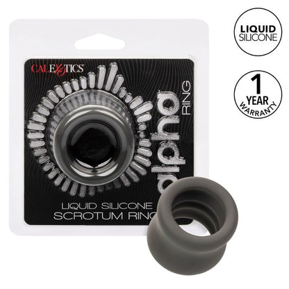 CALEXOTICS - ANNEAU D'EXTENSION DOUBLE SCROTUM ALPHA NOIR