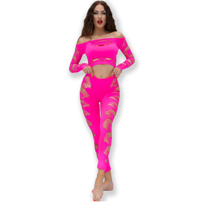 CHILIROSE - CR 4632 HAUT &amp; PANTALON FUCHSIA S/L
