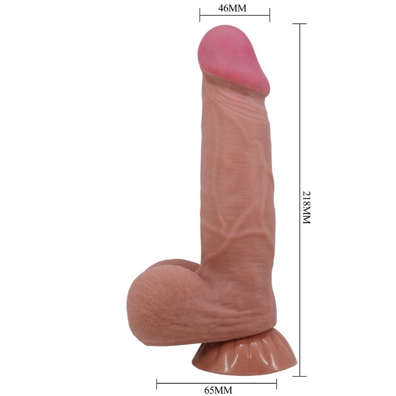 PRETTY LOVE - SÉRIE SLIDING SKIN GODE RÉALISTE AVEC VENTOUSE SLIDING SKIN MARRON 21,8 CM