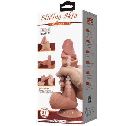 PRETTY LOVE - SÉRIE SLIDING SKIN GODE RÉALISTE AVEC VENTOUSE SLIDING SKIN MARRON 21,8 CM