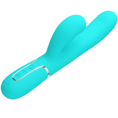 PRETTY LOVE - PERLITA 3-IN-1 MULTIFUNCTIONAL G-SPOT VIBRATOR AQUA GREEN