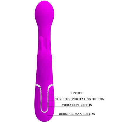 PRETTY LOVE - DEJON 3-IN-1 MULTIFUNCTION RABBIT VIBRATOR VIOLET