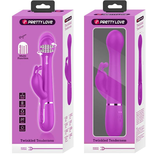 PRETTY LOVE - DEJON 3-IN-1 MULTIFUNCTION RABBIT VIBRATOR VIOLET