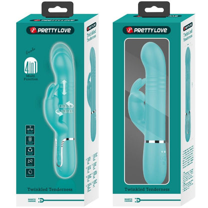 PRETTY LOVE - COALE RABBIT VIBRATOR WITH WATER GREEN PEARLS