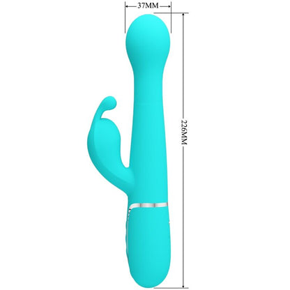 PRETTY LOVE - DEJON 3-IN-1 MULTIFUNCTION RABBIT VIBRATOR AQUA GREEN