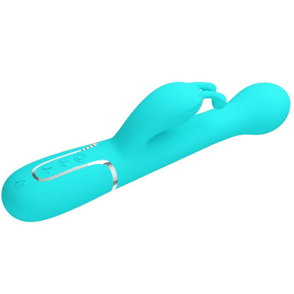 PRETTY LOVE - DEJON 3-IN-1 MULTIFUNCTION RABBIT VIBRATOR AQUA GREEN