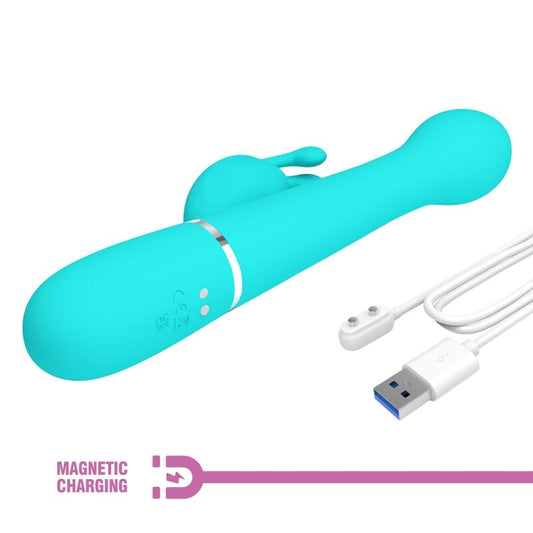 PRETTY LOVE - DEJON 3-IN-1 MULTIFUNCTION RABBIT VIBRATOR AQUA GREEN