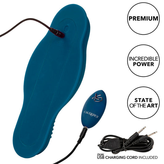 CALEXOTICS - RIDER DOUBLE MOTEUR MASSAGER TÉLÉCOMMANDE BLEU