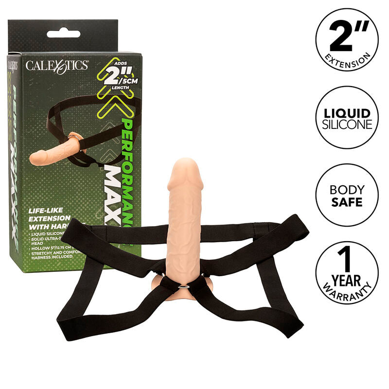 CALEXOTICS - EXTENSION RÉALISTE PERFORMANCE MAXX AVEC HARNAIS À PEAU LÉGÈRE