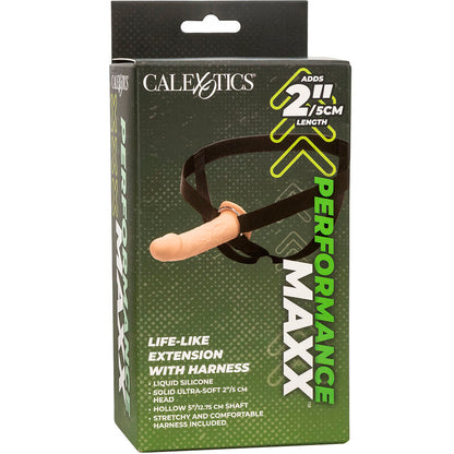 CALEXOTICS - EXTENSION RÉALISTE PERFORMANCE MAXX AVEC HARNAIS À PEAU LÉGÈRE