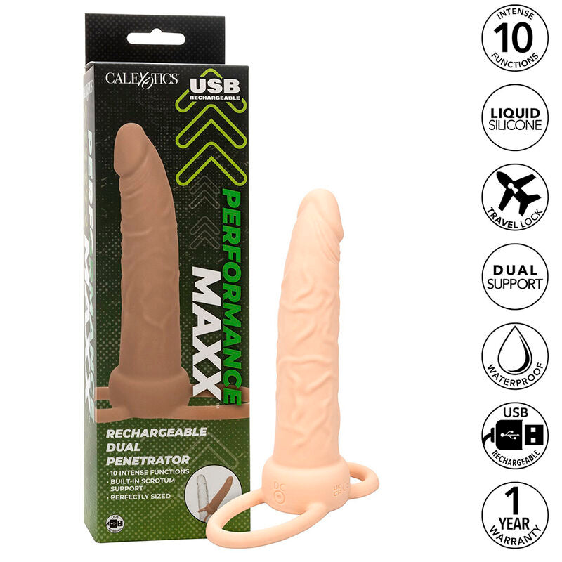 CALEXOTICS - PERFORMANCE MAXX DOUBLE PÉNÉTRATEUR RECHARGEABLE PEAU CLAIRE