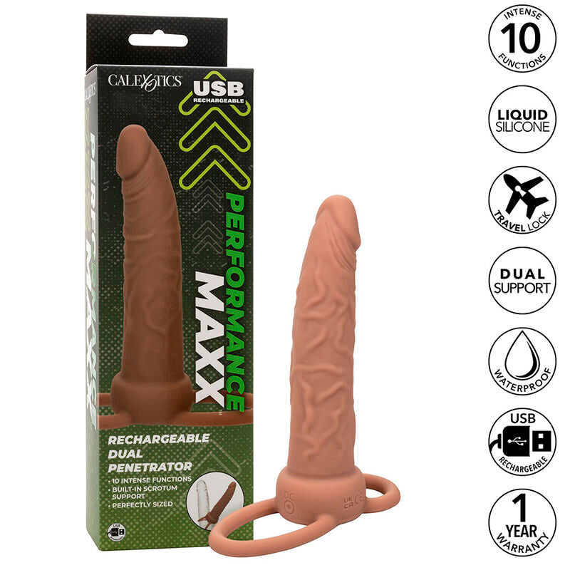 CALEXOTICS - PERFORMANCE MAXX DOUBLE PÉNÉTRATEUR RECHARGEABLE POUR PEAUX FONCÉES